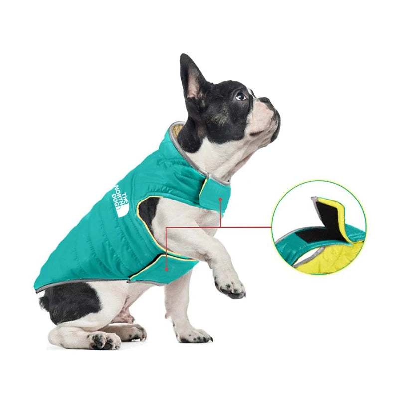 Winter Dog Coat - Double Sided Pet Winter Vest for Small & Medium Dogs | Soft Nylon Jacket - ZOOMNSTORE