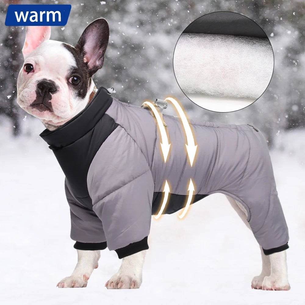 Winter Dog Coat - Reflective Windproof Overall With Cotton Insulation For Dogs - ZOOMNSTORE