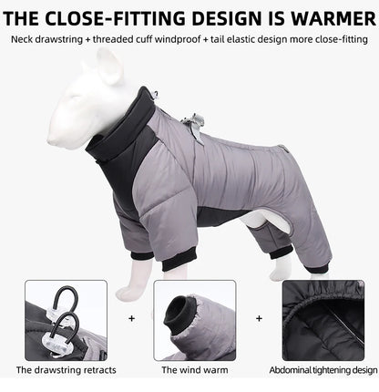 Winter Dog Coat - Reflective Windproof Overall With Cotton Insulation For Dogs - ZOOMNSTORE
