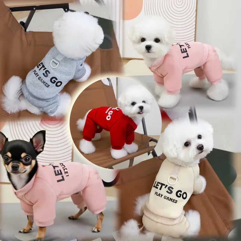 Winter Dog Coat – Thick Polyester Dog Hoodies & Warm Puppy Jumpsuit For Small Medium Dogs - ZOOMNSTORE