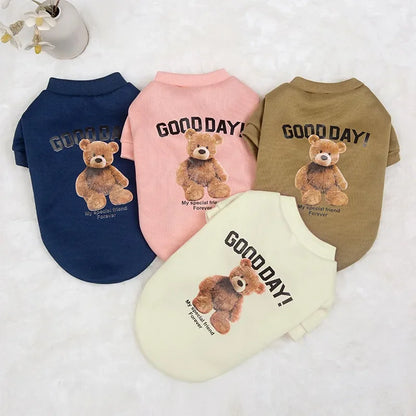Winter Dog Pullover - Cute Bear Pattern Sweatshirt for Small Medium Pets - ZOOMNSTORE