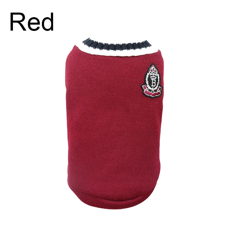 Winter Dog Sweater - V-neck Knitwear for Small Dogs and Puppies - ZOOMNSTORE