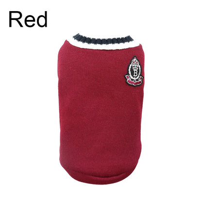 Winter Dog Sweater - V-neck Knitwear for Small Dogs and Puppies - ZOOMNSTORE