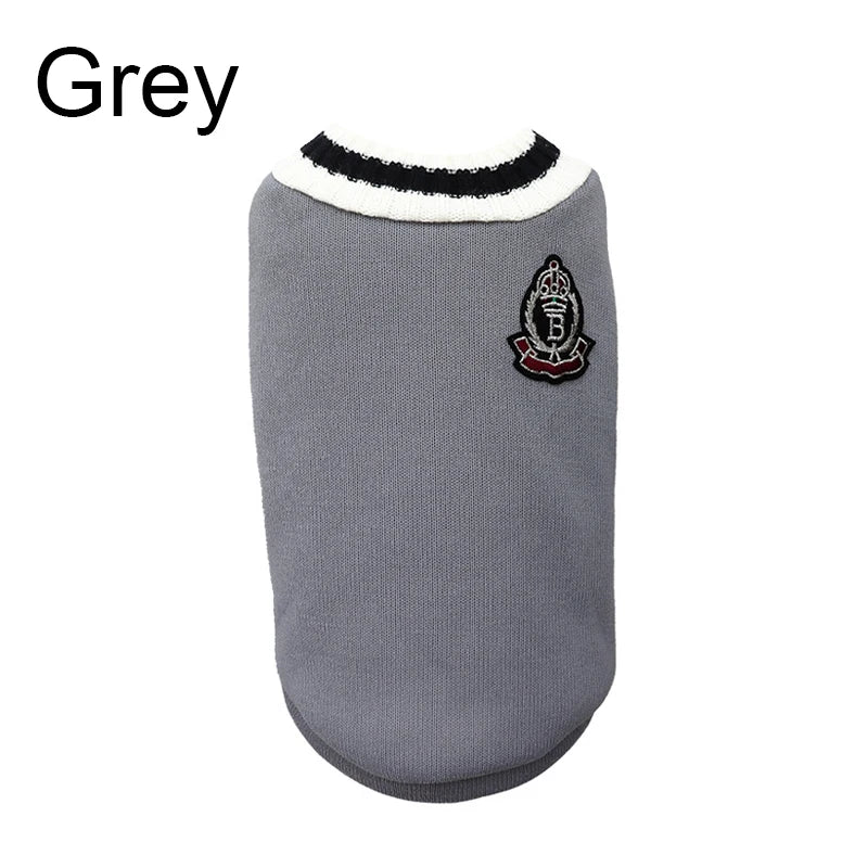 Winter Dog Sweater - V-neck Knitwear for Small Dogs and Puppies - ZOOMNSTORE