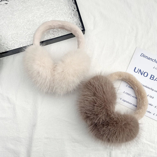 Winter Fur Earmuffs – Plush Cashmere Ear Cover | Soft Fur Earplugs For Outdoor - ZOOMNSTORE