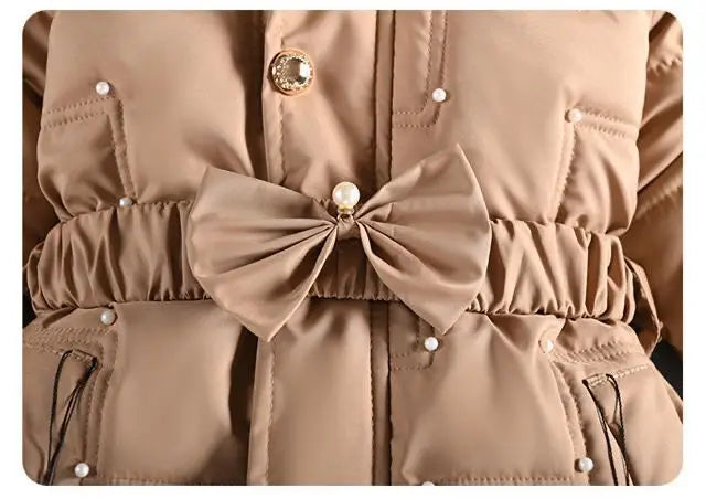 Winter Girls Jacket - Heavyweight Kids Coat With Detachable Hood & Plush Collar - ZOOMNSTORE