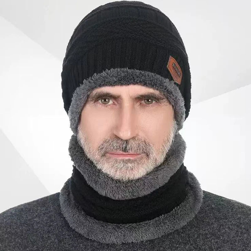 Winter Hat Scarf Gloves Set – Velvet Knit Cap, Coral Fleece Scarf, Polyester Gloves - ZOOMNSTORE