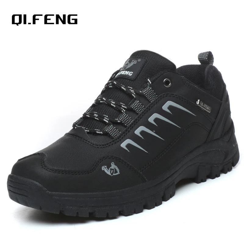 Waterproof Mens Ankle Boots - Casual Fur Hiking Sneakers for Winter - ZOOMNSTORE