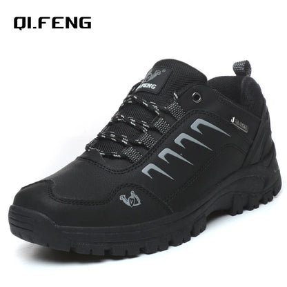 Waterproof Mens Ankle Boots - Casual Fur Hiking Sneakers for Winter - ZOOMNSTORE