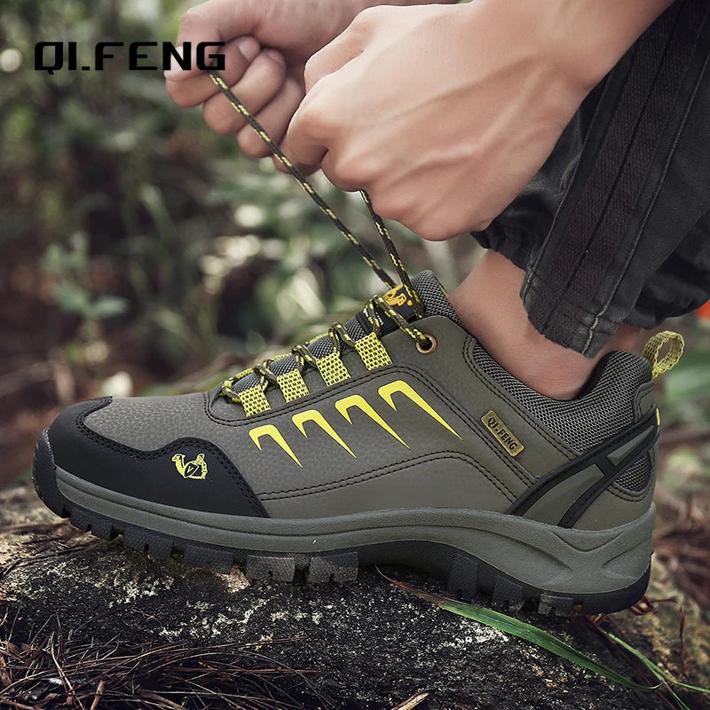 Waterproof Mens Ankle Boots - Casual Fur Hiking Sneakers for Winter - ZOOMNSTORE