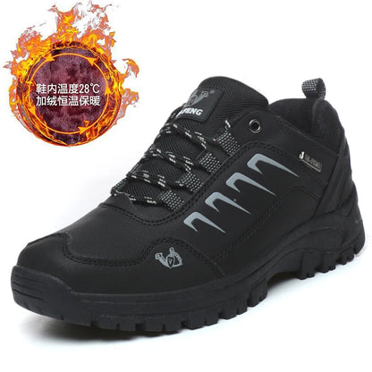 Waterproof Mens Ankle Boots - Casual Fur Hiking Sneakers for Winter - ZOOMNSTORE