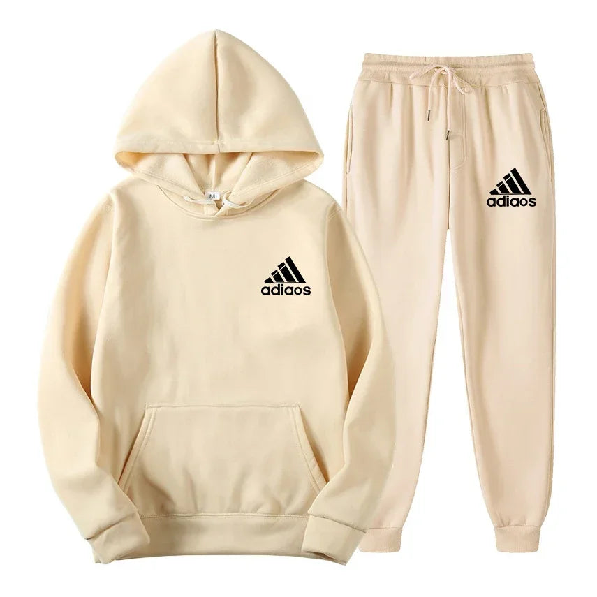 Winter Hoodie Set - Men's Jogger Suit With Red Fleece Hoodie & Black Pullover Sweatshirt - ZOOMNSTORE