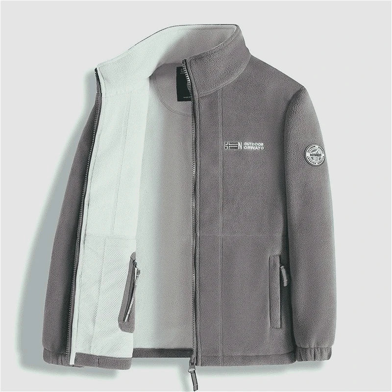 Winter Jacket Men - Thick Polar Fleece Zipper Coat | Warm Casual Outerwear - ZOOMNSTORE