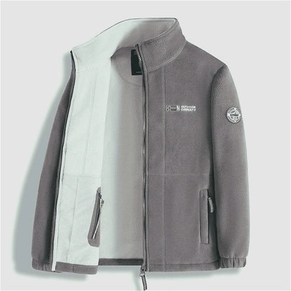 Winter Jacket Men - Thick Polar Fleece Zipper Coat | Warm Casual Outerwear - ZOOMNSTORE
