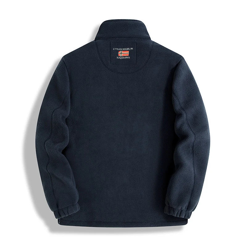 Winter Jacket Men - Thick Polar Fleece Zipper Coat | Warm Casual Outerwear - ZOOMNSTORE