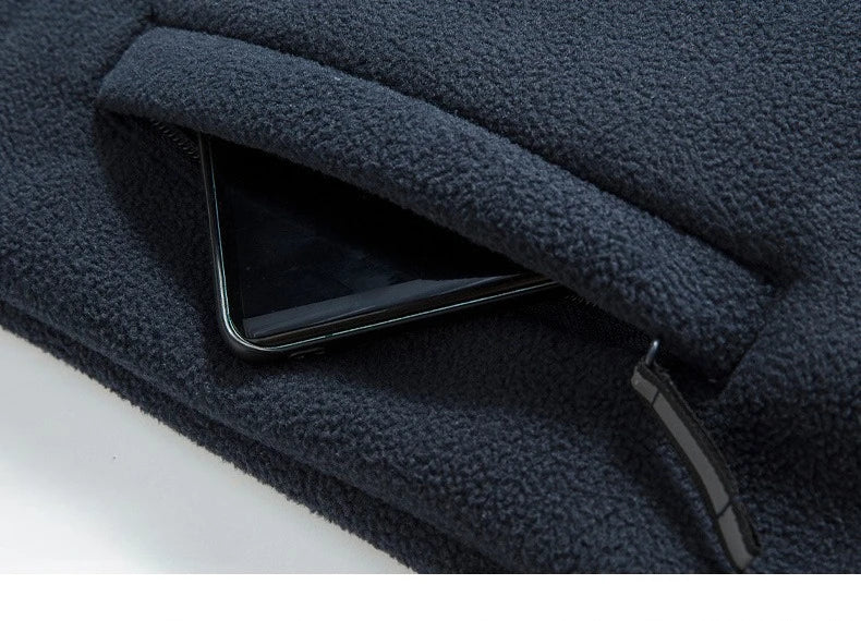 Winter Jacket Men - Thick Polar Fleece Zipper Coat | Warm Casual Outerwear - ZOOMNSTORE