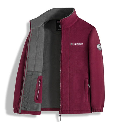Winter Jacket Men - Thick Polar Fleece Zipper Coat | Warm Casual Outerwear - ZOOMNSTORE