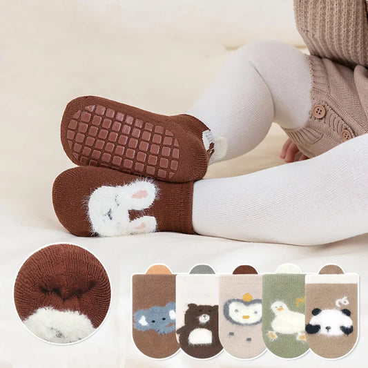 Lawadka Winter Kids Girl Boy Socks Anti Slip Cotton Baby Socks for Girls Boys Casual Soft Print Toddler Children's Sock Non-slip - ZOOMNSTORE