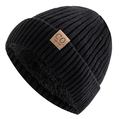 Winter Knitted Hat – Unisex Two-Tone Bucket Cap With Fur Lined Beanie For Men & Women - ZOOMNSTORE