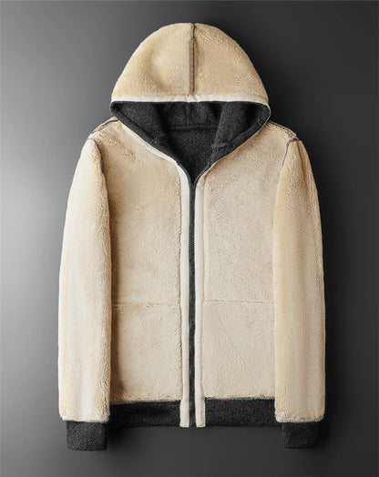 Winter Lambswool Hoodie - Warm Casual Zipper Jacket for Men and Women - ZOOMNSTORE