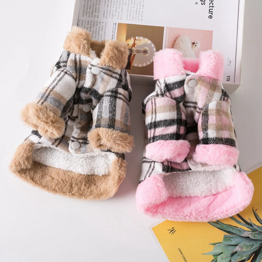 Winter Pet Jacket - Warm Dog Coat with Fur Collar for Small Breeds - ZOOMNSTORE