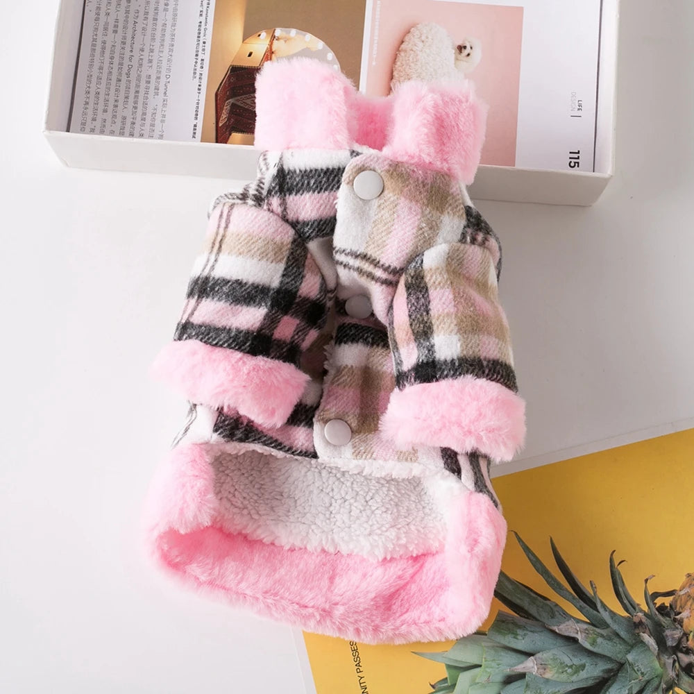 Winter Pet Jacket - Warm Dog Coat with Fur Collar for Small Breeds - ZOOMNSTORE
