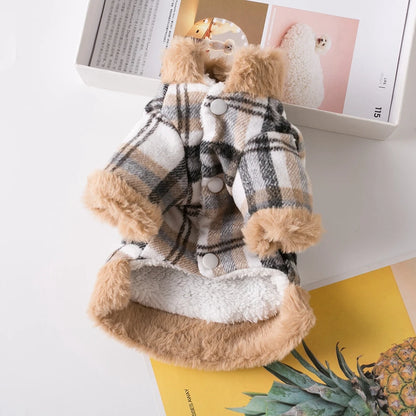 Winter Pet Jacket - Warm Dog Coat with Fur Collar for Small Breeds - ZOOMNSTORE
