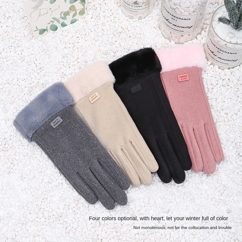 Winter Riding Gloves - Warm Fleece Touch Screen Windproof Polyester Knit - ZOOMNSTORE
