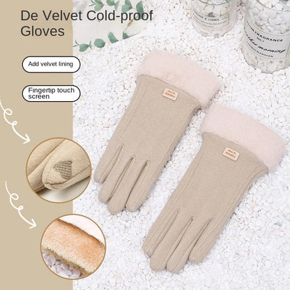 Winter Riding Gloves - Warm Fleece Touch Screen Windproof Polyester Knit - ZOOMNSTORE