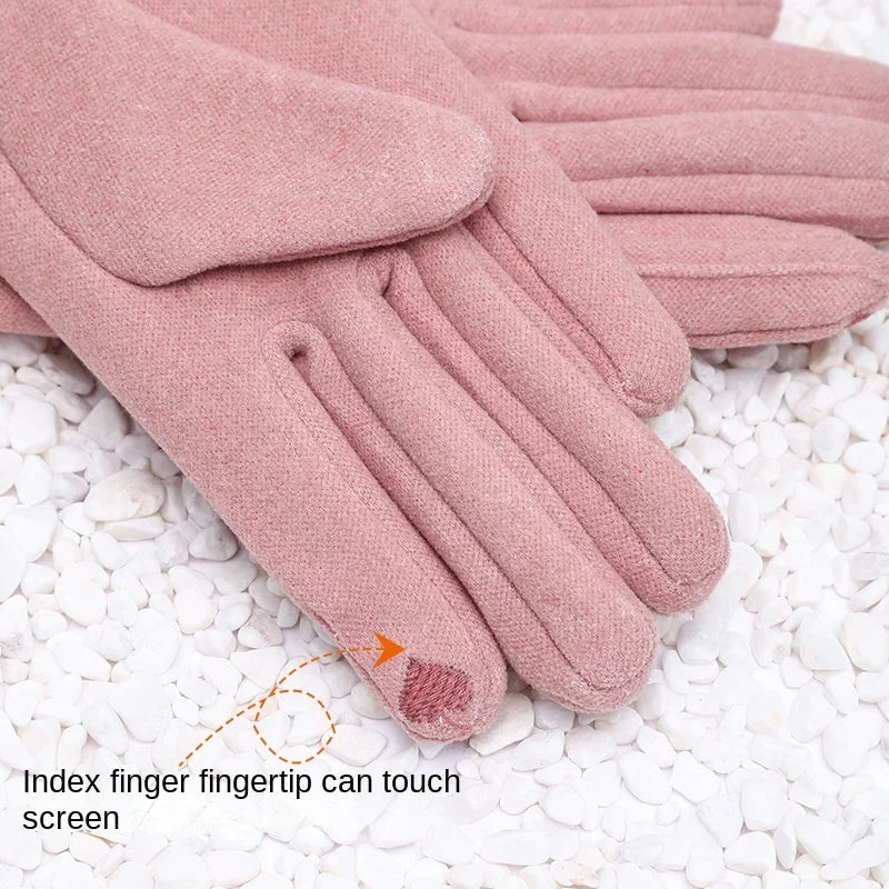 Winter Riding Gloves - Warm Fleece Touch Screen Windproof Polyester Knit - ZOOMNSTORE