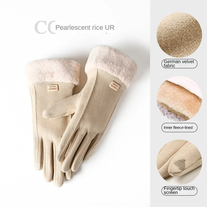 Winter Riding Gloves - Warm Fleece Touch Screen Windproof Polyester Knit - ZOOMNSTORE