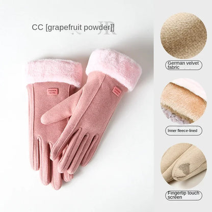 Winter Riding Gloves - Warm Fleece Touch Screen Windproof Polyester Knit - ZOOMNSTORE