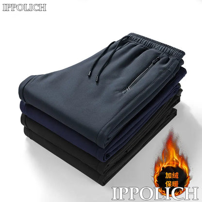 Mens Winter Running Pants - Windproof Fleece Joggers Waterproof Thermal Sweatpants - ZOOMNSTORE