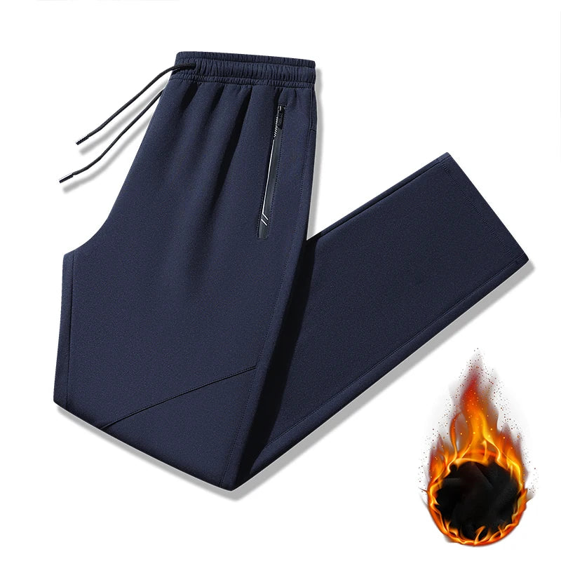 Mens Winter Running Pants - Windproof Fleece Joggers Waterproof Thermal Sweatpants - ZOOMNSTORE