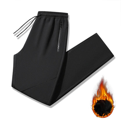 Mens Winter Running Pants - Windproof Fleece Joggers Waterproof Thermal Sweatpants - ZOOMNSTORE