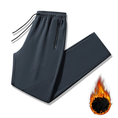 Mens Winter Running Pants - Windproof Fleece Joggers Waterproof Thermal Sweatpants - ZOOMNSTORE