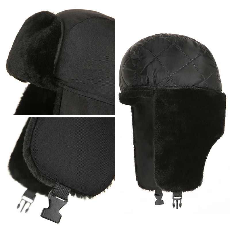 Winter Trapper Hat - Waterproof Ski Hat With Faux Fur Lined Ear Flap Cap - ZOOMNSTORE