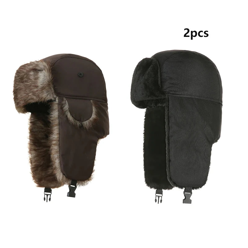 Winter Trapper Hat - Waterproof Ski Hat With Faux Fur Lined Ear Flap Cap - ZOOMNSTORE