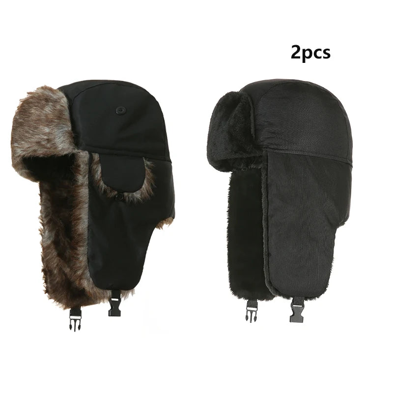 Winter Trapper Hat - Waterproof Ski Hat With Faux Fur Lined Ear Flap Cap - ZOOMNSTORE