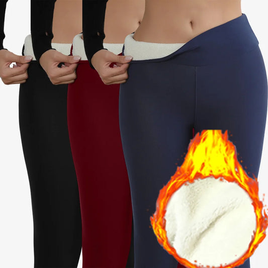 Winter Warm Leggings - High Waist Skinny Stretch Velvet Pants for Women - ZOOMNSTORE