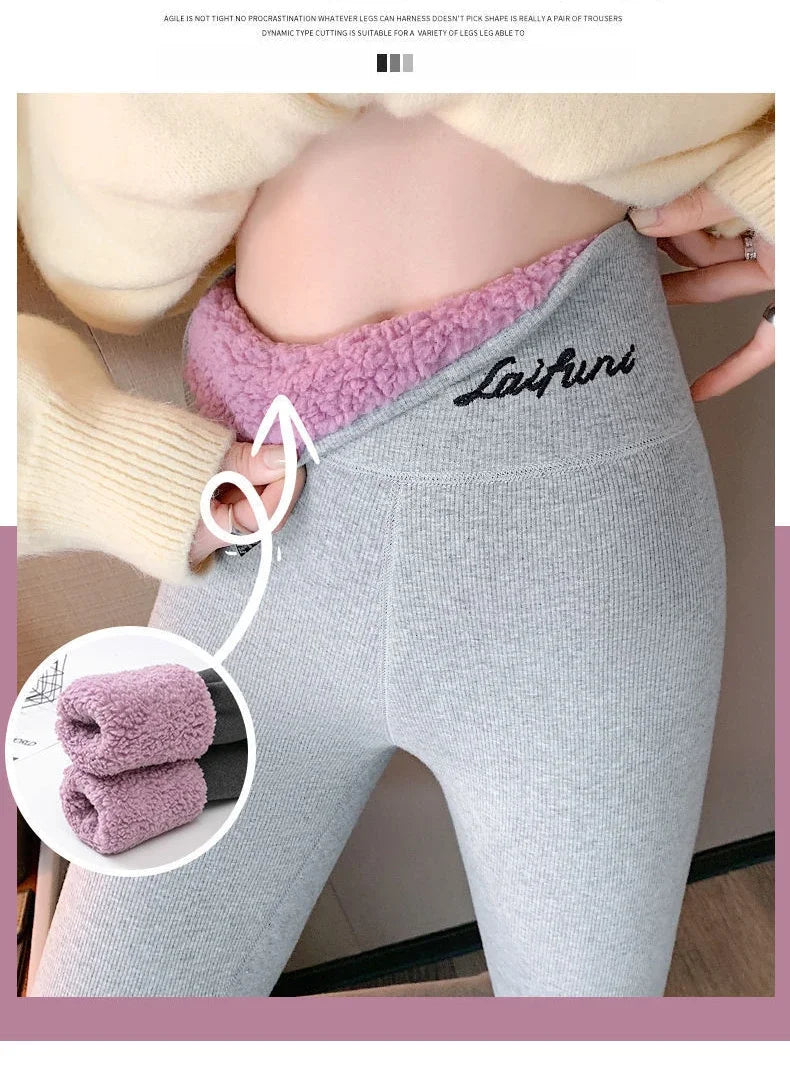 Winter Warm Leggings - Velvet Lined, Thick Fleece, High Waist Ankle Length Pants - ZOOMNSTORE