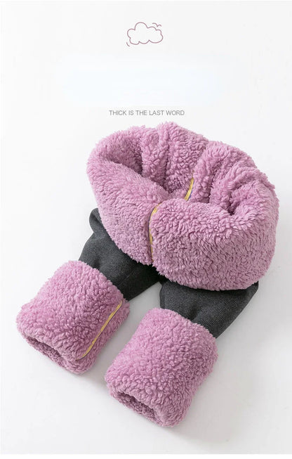 Winter Warm Leggings - Velvet Lined, Thick Fleece, High Waist Ankle Length Pants - ZOOMNSTORE