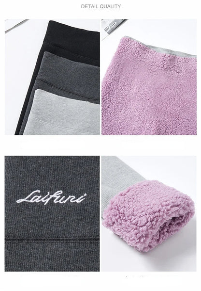 Winter Warm Leggings - Velvet Lined, Thick Fleece, High Waist Ankle Length Pants - ZOOMNSTORE