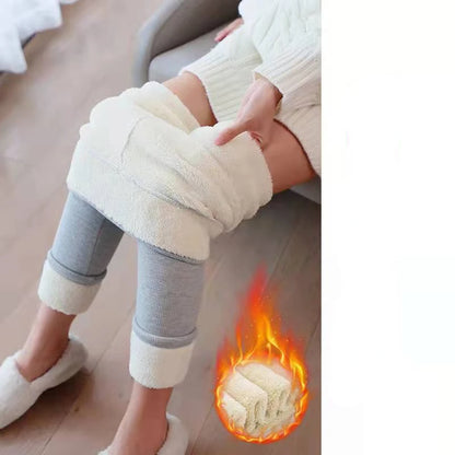 Winter Warm Leggings - Velvet Lined, Thick Fleece, High Waist Ankle Length Pants - ZOOMNSTORE