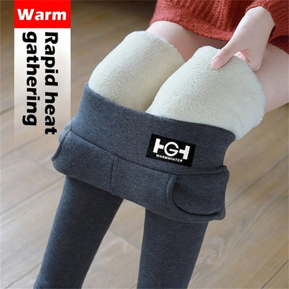 Winter Women Leggings - High Waist Warm Fleece Lined Thermal Pants With Butt Lift - ZOOMNSTORE