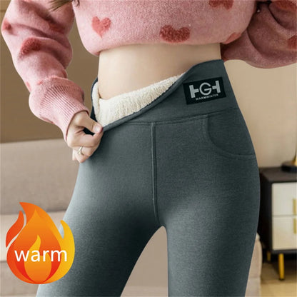 Winter Women Leggings - High Waist Warm Fleece Lined Thermal Pants With Butt Lift - ZOOMNSTORE
