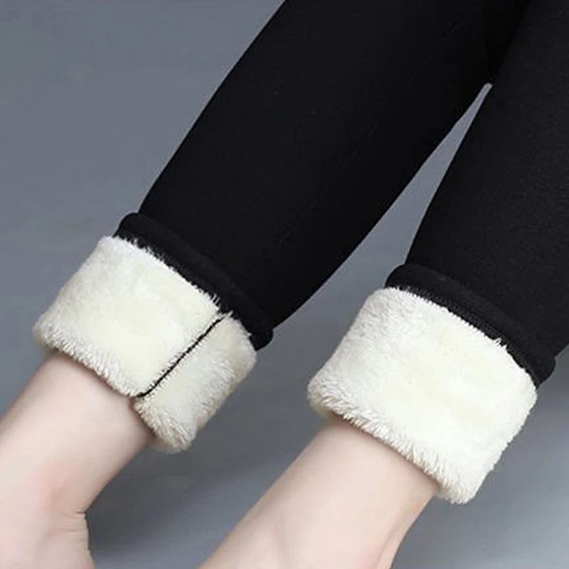 Winter Women Leggings - High Waist Warm Fleece Lined Thermal Pants With Butt Lift - ZOOMNSTORE