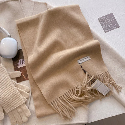 Luxury Wool Cashmere Scarf - Womens Warm Pashmina Shawl Wrap 2024 - ZOOMNSTORE