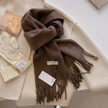 Luxury Wool Cashmere Scarf - Womens Warm Pashmina Shawl Wrap 2024 - ZOOMNSTORE