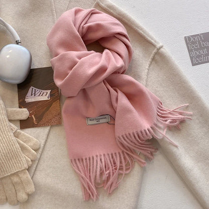 Luxury Wool Cashmere Scarf - Womens Warm Pashmina Shawl Wrap 2024 - ZOOMNSTORE